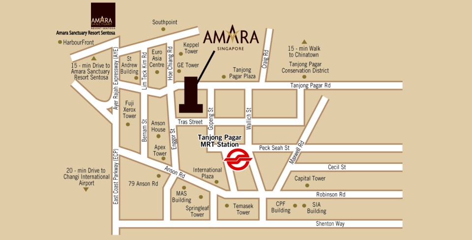 Amara Hotel Location Map